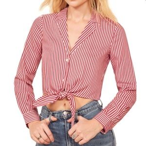 Reformation Jeans Alexis tie front top